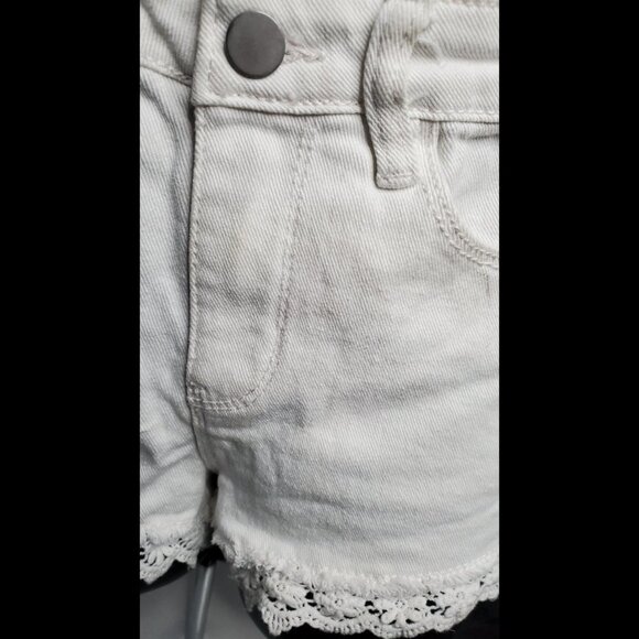 Forever 21 Lace Lined Denim Short Overalls Size XS Button Front Denim - Picture 3 of 7